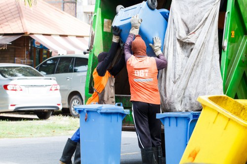 Variety of construction waste materials ready for recycling